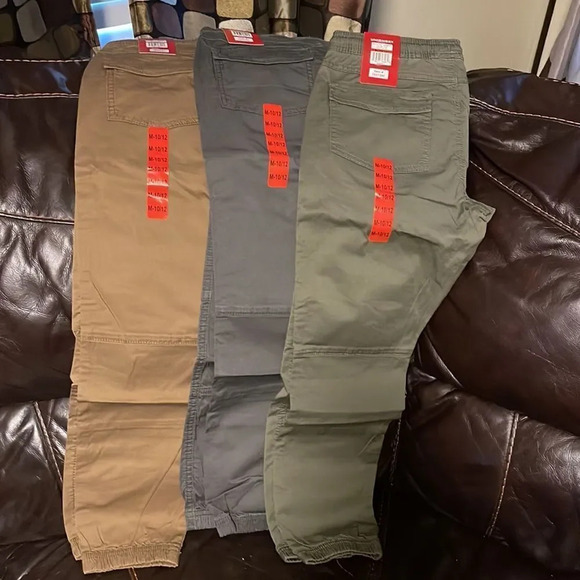 Unionbay Green, gray, khaki size 10/12 Medium Uniform School pants - Picture 2 of 13